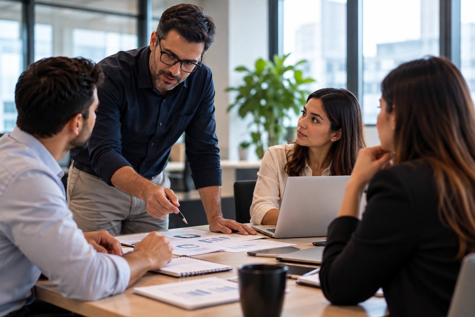 Collaborative Meeting in a Modern Office